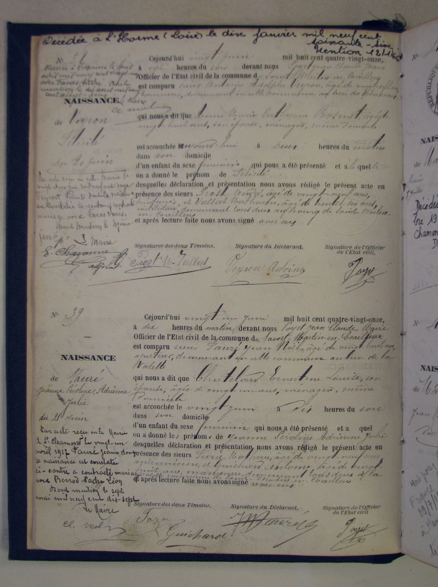 Page du registre